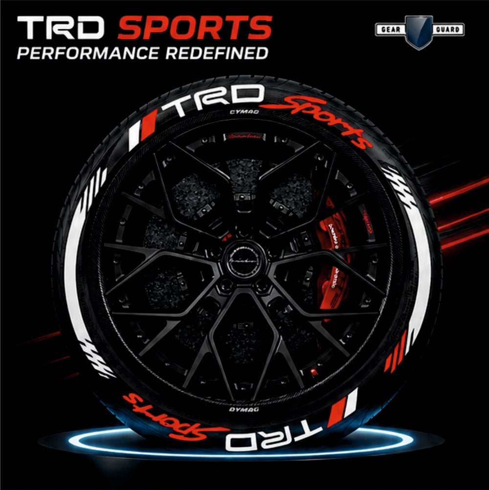 Permanent Tyre Sticker For All Cars & SUV - TRD Sports - TYRE_STKR_SPD_TRDS