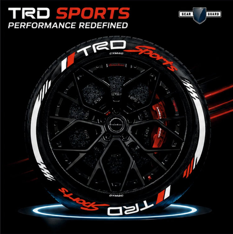 Permanent Tyre Sticker For All Cars & SUV - TRD Sports - TYRE_STKR_SPD_TRDS
