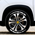 Permanent Tyre Sticker For All Cars & SUV - White Strip | Complete Set for All 4 Tyres -TYRE_STK_WHITE_STRP