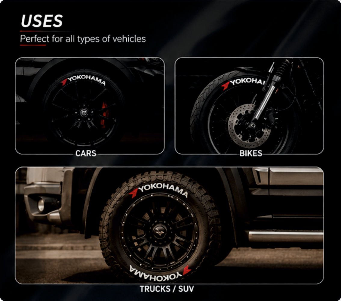 Permanent Tyre Sticker For All Cars & SUV - Yokohama | Complete Set for All 4 Tyres -TYRE_STK_YOKOHAMA