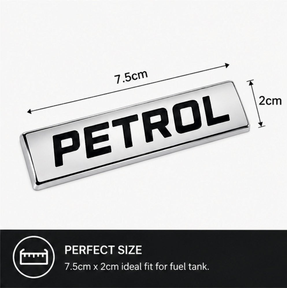 Petrol 3D Chrome Metal Sticker for Cars - STICKER_PETROL_D2