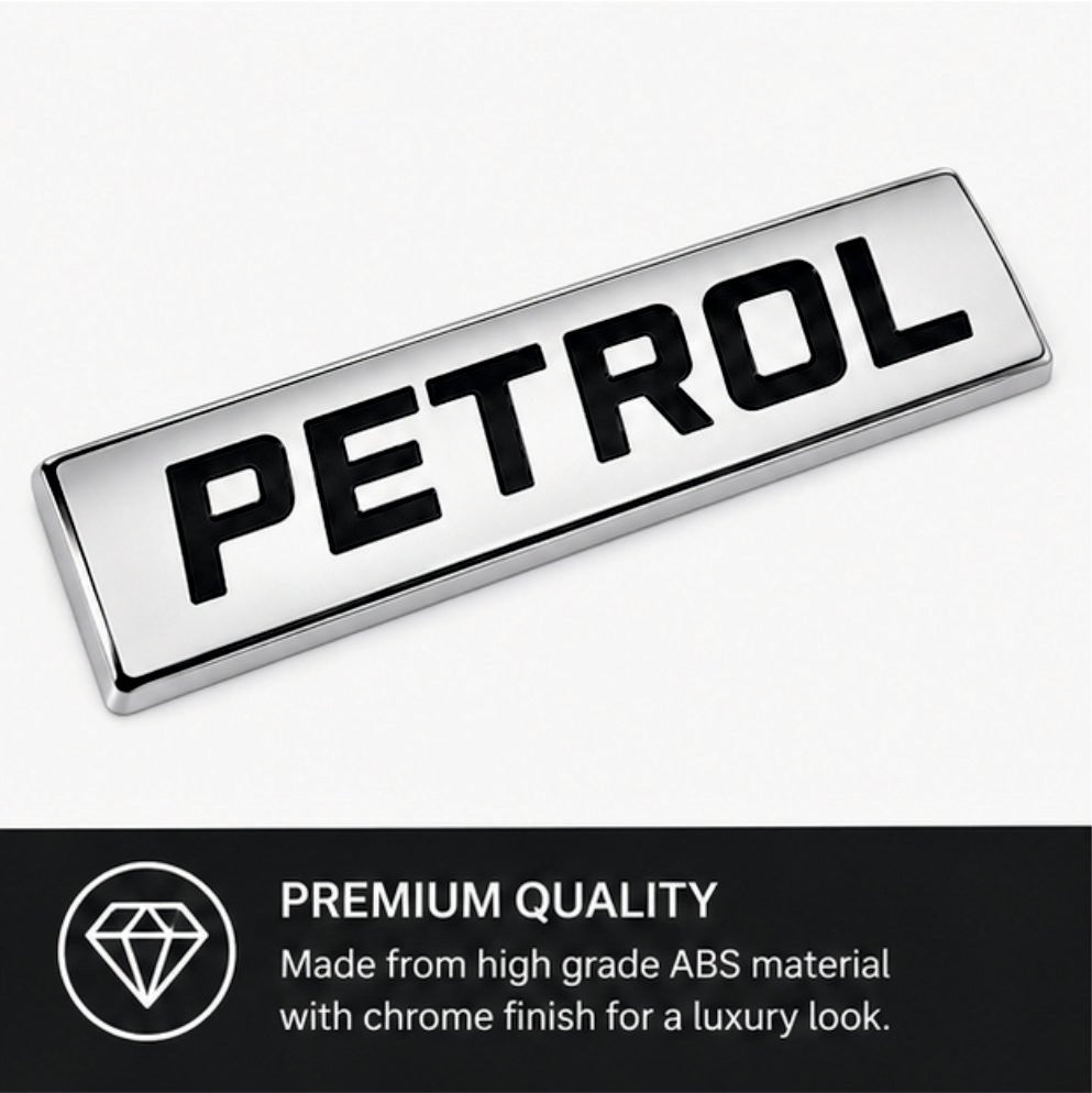 Petrol 3D Chrome Metal Sticker for Cars - STICKER_PETROL_D2