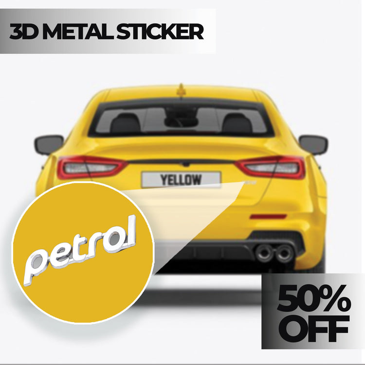 Petrol 3D Logo Car Badge Emblem | 8cm x 3cm | All Vehicle Exterior Decorative Logo, Self - Adhesive - STICKER_PETROL_D2