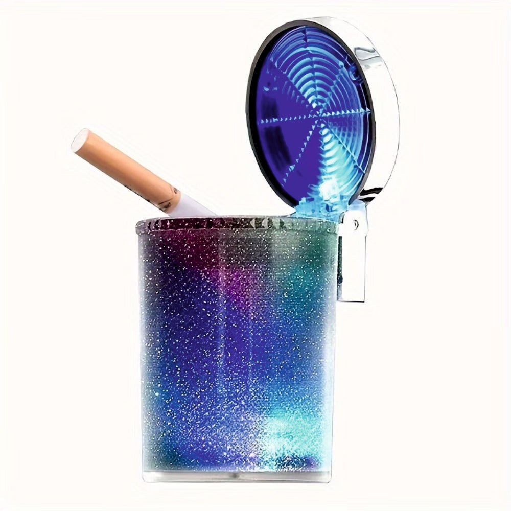 Portable Colorful LED Car Ashtray – Smokeless & Compact Design -ASHTRY_COLORFULL