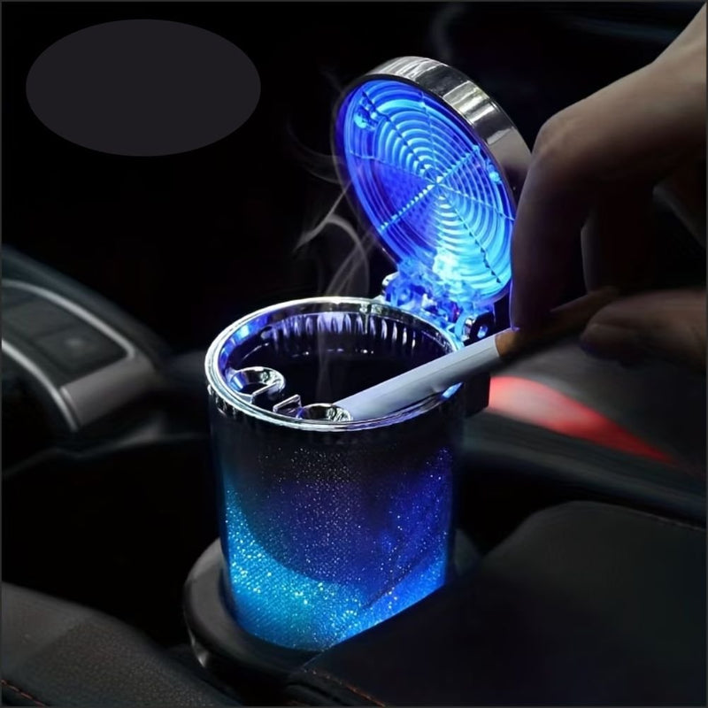 Portable Colorful LED Car Ashtray – Smokeless & Compact Design -ASHTRY_COLORFULL
