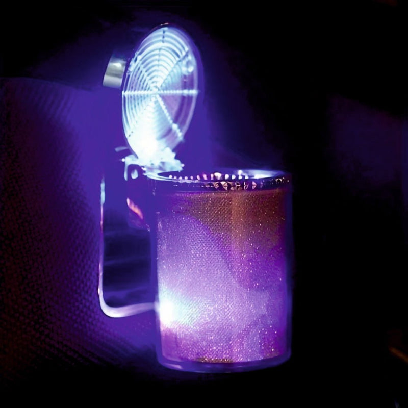 Portable Colorful LED Car Ashtray – Smokeless & Compact Design -ASHTRY_COLORFULL