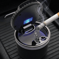 Portable LED Car Ashtray – Smokeless & Compact Design - ASHTRAY_CARBON_F