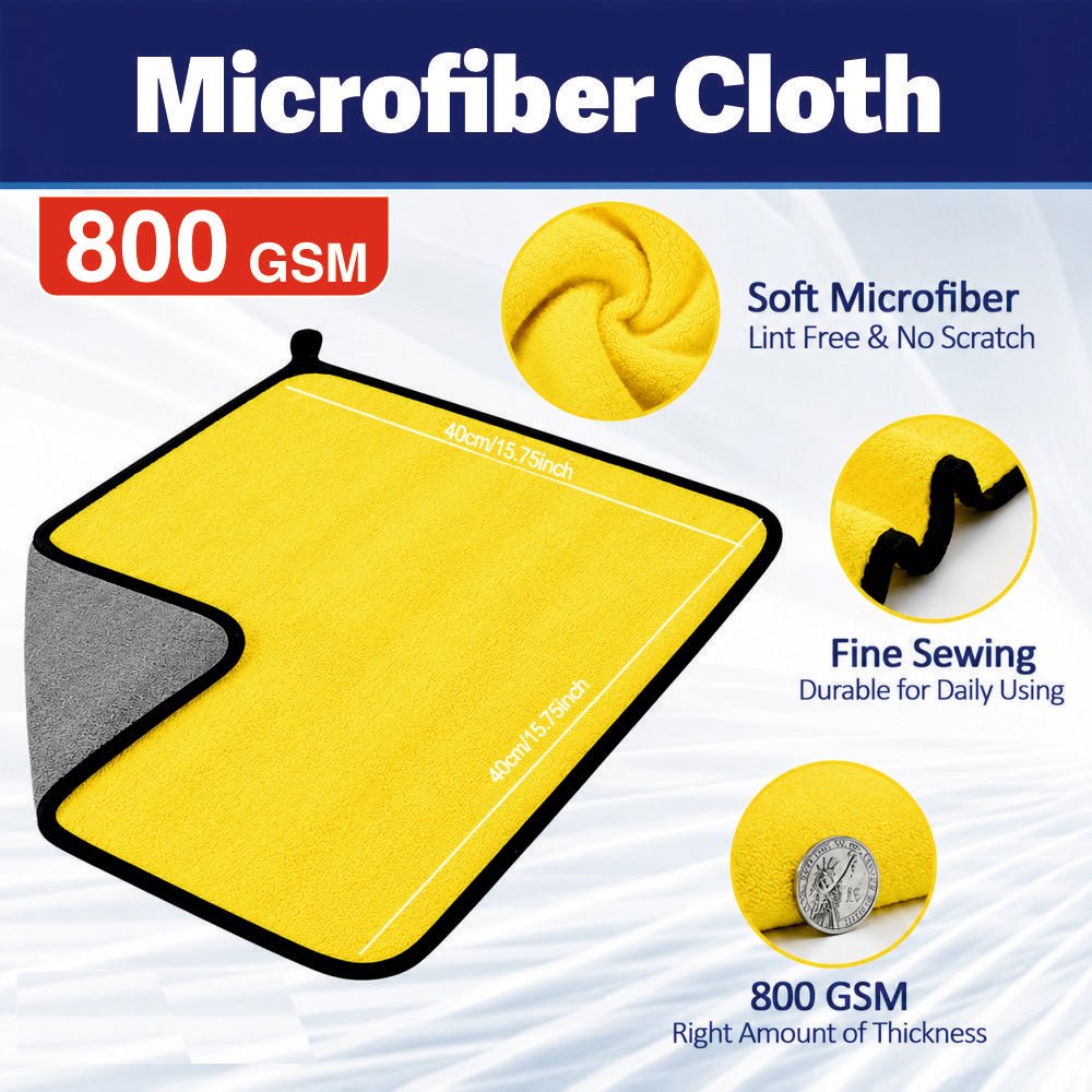 Premium 800 GSM (40x40 cm) Microfiber Car Cleaning Cloth -MICRO_CLOTH_800GSM