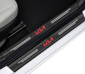 Premium Carbon Fiber Car Door Sill Protector with Logo - SILL_GUARD_KIA_PO8