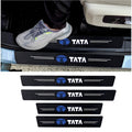 Premium Carbon Fiber Car Door Sill Protector with Logo - SILL_GUARD_TATA_PO8