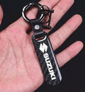 Premium Carbon Fiber Finish Zinc Alloy Metal Keychain - KEYCHAIN_CARBON_SUZUKI