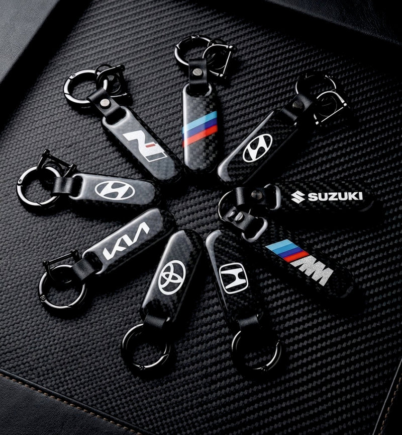 Premium Carbon Fiber Finish Zinc Alloy Metal Keychain - KEYCHAIN_CARBON_KIA