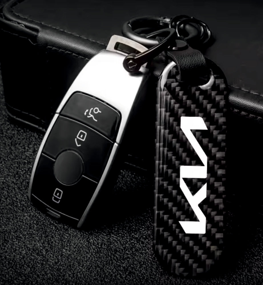 Premium Carbon Fiber Finish Zinc Alloy Metal Keychain - KEYCHAIN_CARBON_KIA