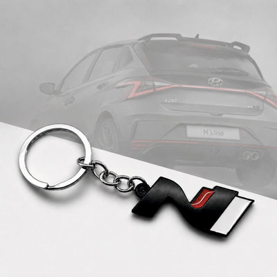 Premium Metal Car Keychain For Cars - N Line (Black) - KYCHAIN_NLINE_BLK