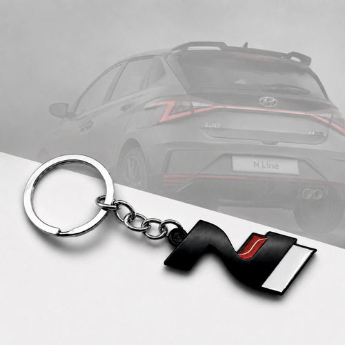 Premium Metal Car Keychain For Cars - N Line (Black) - KYCHAIN_NLINE_BLK