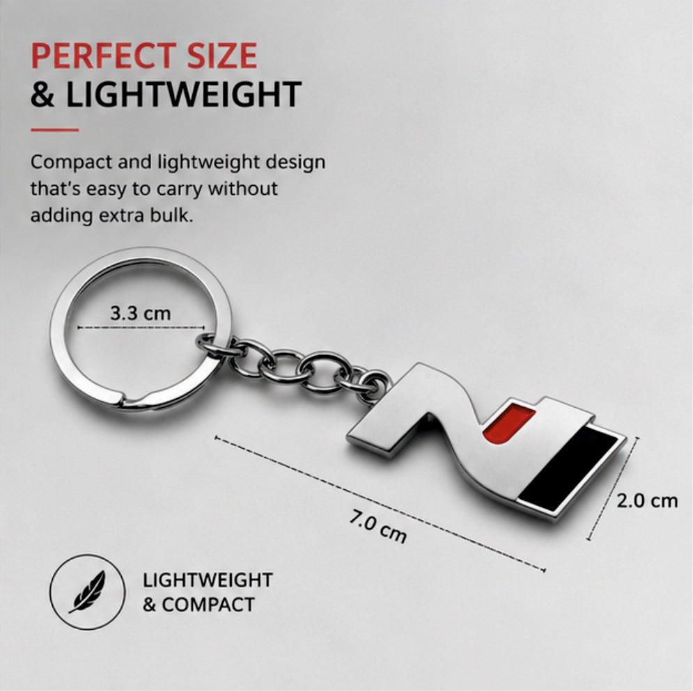 Premium Metal Keychain For Cars - N line (Silver) - KYCHAIN_NLINE_SL
