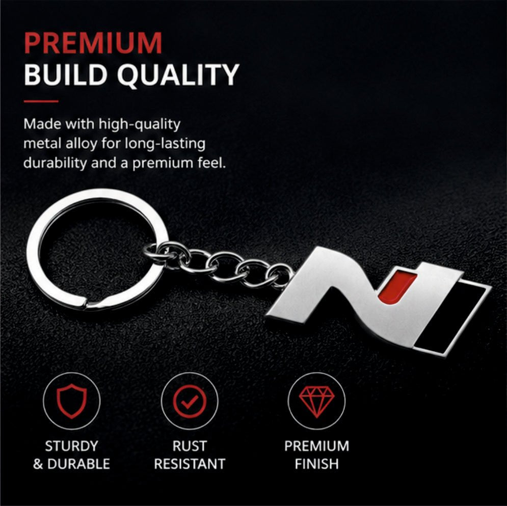 Premium Metal Keychain For Cars - N line (Silver) - KYCHAIN_NLINE_SL