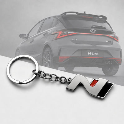 Premium Metal Keychain For Cars - N line (Silver) - KYCHAIN_NLINE_SL