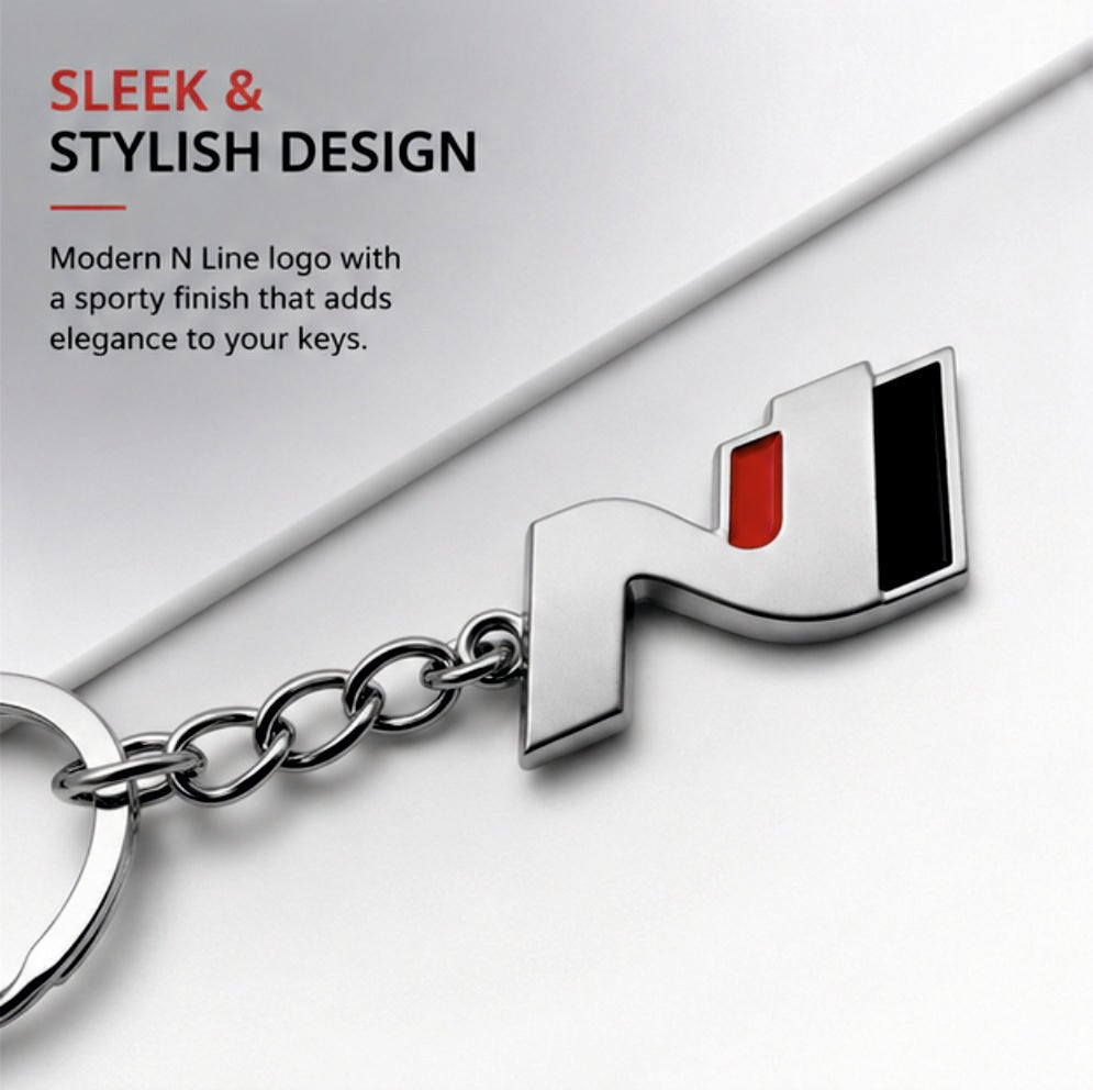 Premium Metal Keychain For Cars - N line (Silver) - KYCHAIN_NLINE_SL