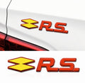 R S 3D Metal Sticker 13cm x 2.5cm - STICKER_R-S_YLL-RED