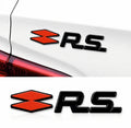 R S 3D Metal Sticker 13cm x 2.5cm - STICKER_R-S_RED-BLK