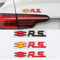 R S 3D Metal Sticker 13cm x 2.5cm - STICKER_R-S_YLL-RED