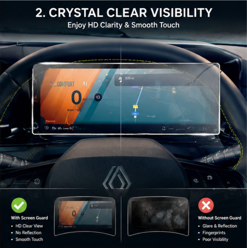 Renault Duster Infotainment System with MID Touch Screen Guard [2026] - M10C_DUSTER26_INFO_MID