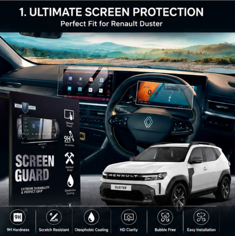 Renault Duster Infotainment System with MID Touch Screen Guard [2026] - M10C_DUSTER26_INFO_MID