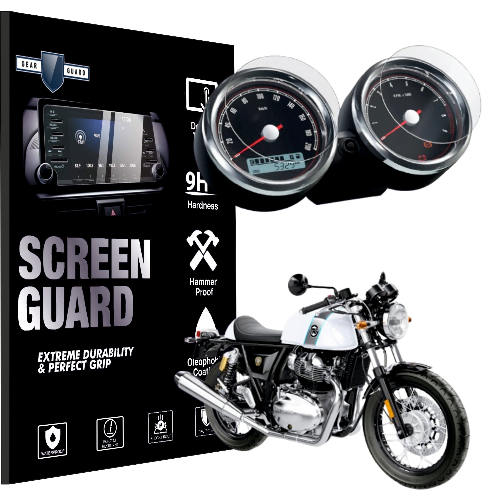 Royal Enfield Continental GT 650 Bike Accessories Instrument Cluster Screen Guard -CONTINENTAL_SG-1