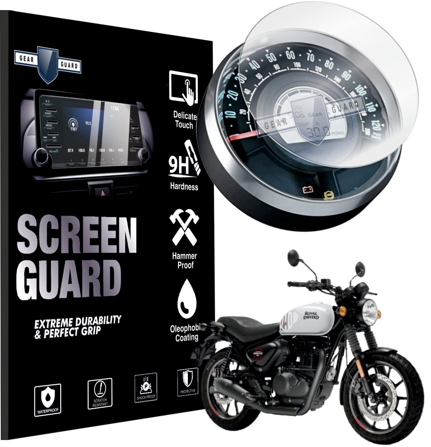 Royal Enfield Hunter 350 Bike Accessories Instrument Cluster Screen Guard -HUNTER_SG-2