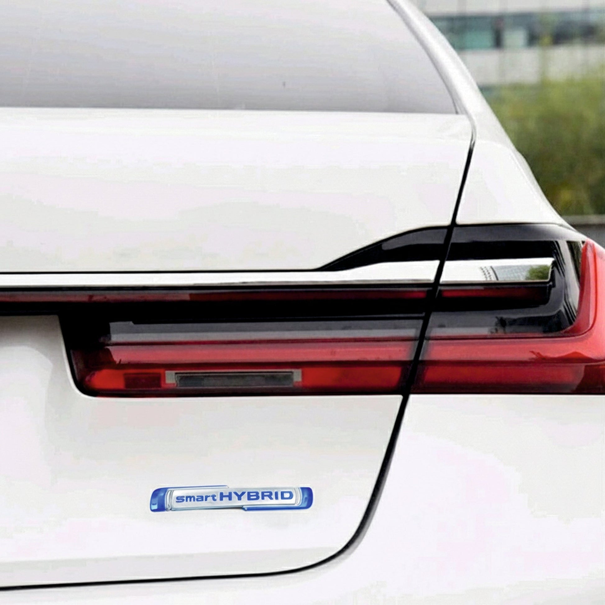 Smart HYBRID Car Emblem Badge Blue & Silver 3D Chrome Logo Sticker for Car Boot, Fender & Body - STICKER_SM_HYBRID