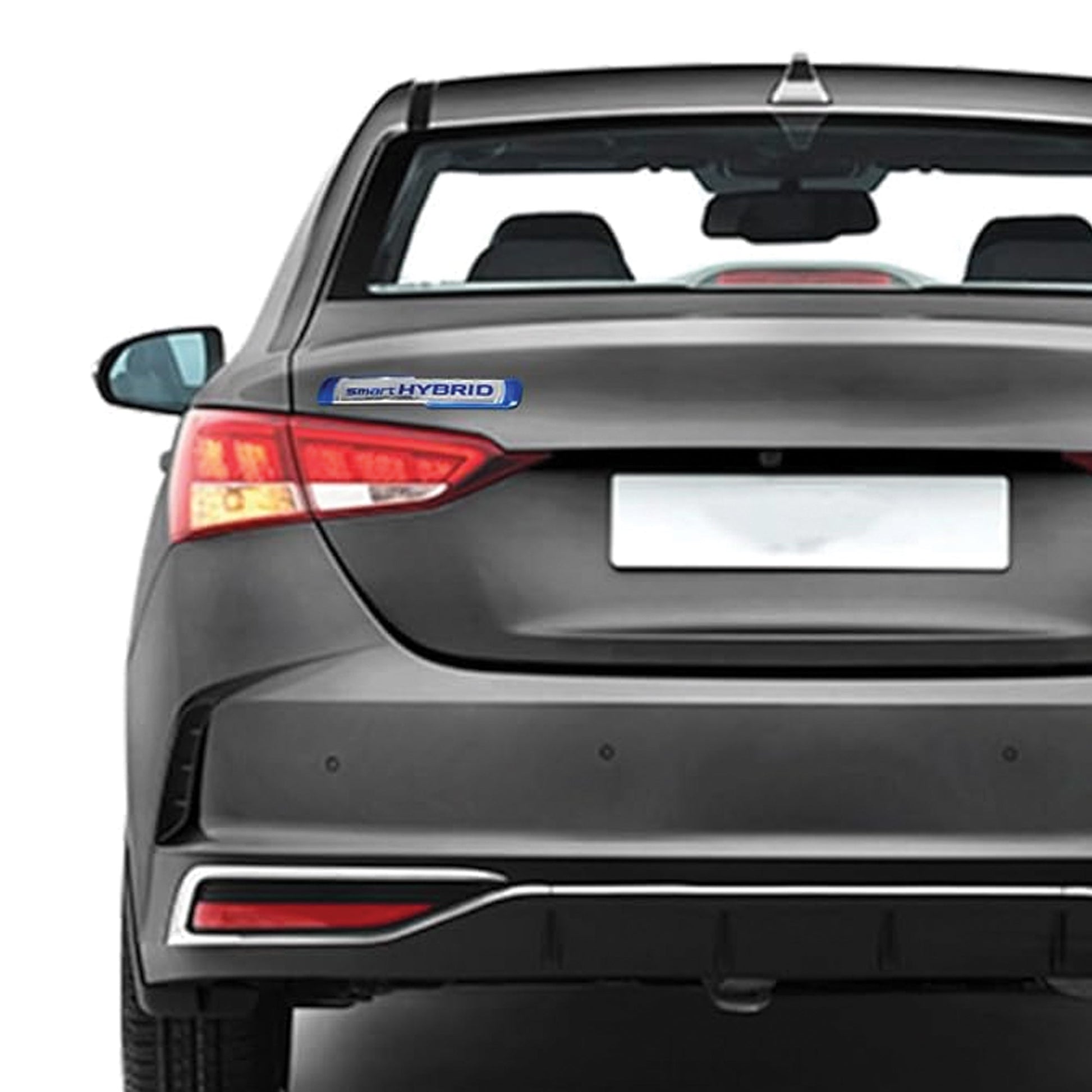 Smart HYBRID Car Emblem Badge Blue & Silver 3D Chrome Logo Sticker for Car Boot, Fender & Body - STICKER_SM_HYBRID