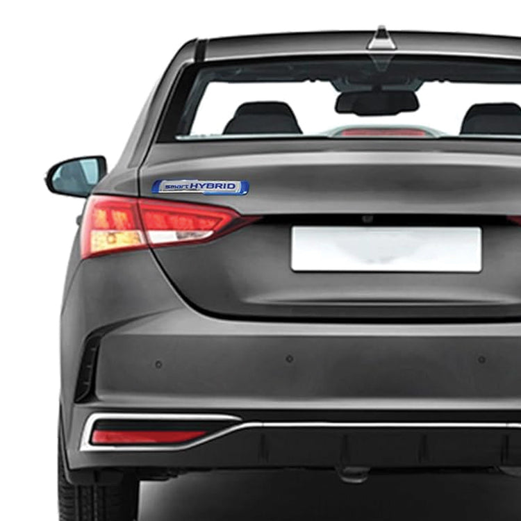 Smart HYBRID Car Emblem Badge Blue & Silver 3D Chrome Logo Sticker for Car Boot, Fender & Body - STICKER_SM_HYBRID