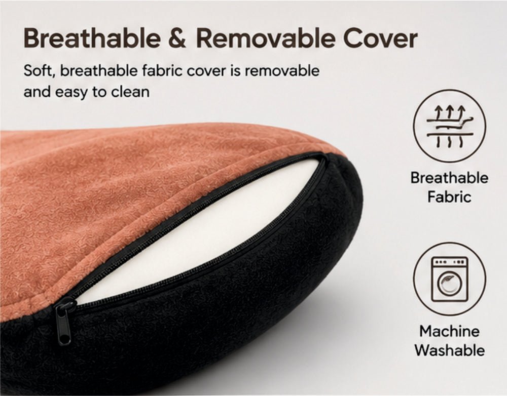 Soft Memory Foam Car Neck Rest Cushion -PILLOW_N_REST_PEACH