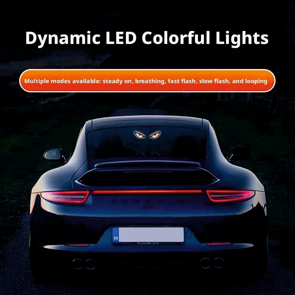 Solar Devil Eyes LED Car Window Light with Motion Sensor - 13.5x4cm -SP_Solar_Devil_Eyes