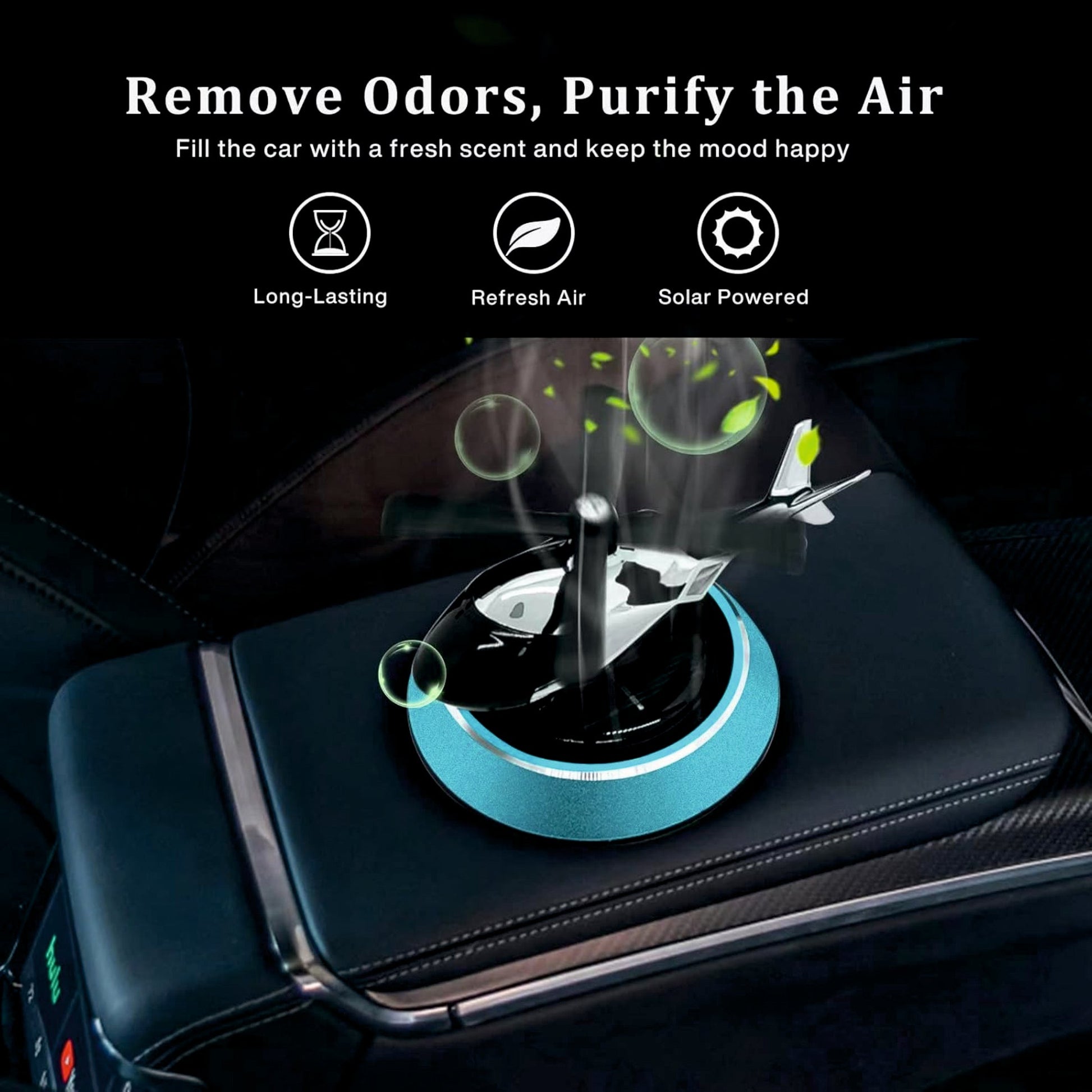 Solar - Powered Eco - Friendly Helicopter Car Air Freshener - SOLAR_HELICOPTER