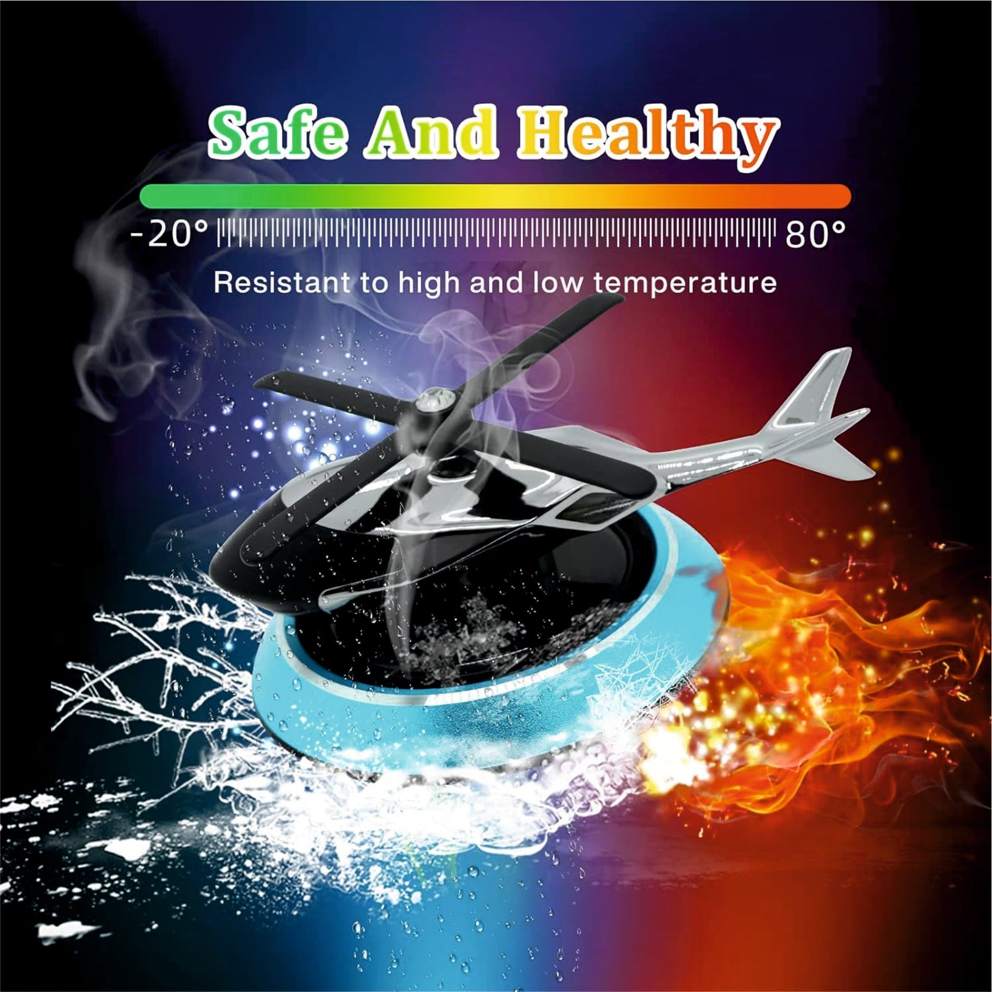 Solar - Powered Eco - Friendly Helicopter Car Air Freshener - SOLAR_HELICOPTER