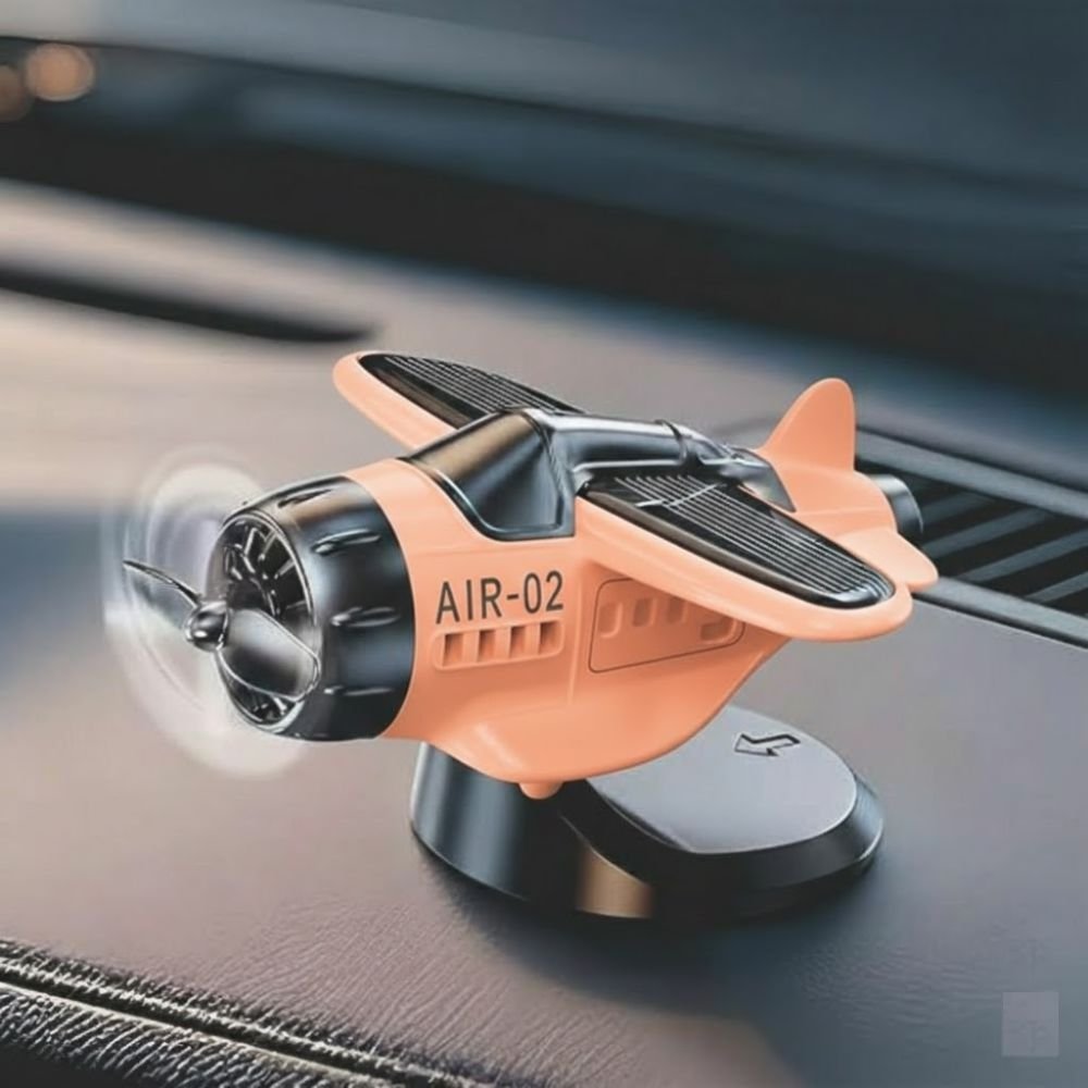 Solar - powered Glider, 360 - degree Rotation, Car Dashboard Decoration Airplane - SOLAR_GLIDER_PEACH