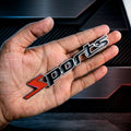 Sports 3D Metal Sticker 13cm x 1.9 cm - STICKER_SPORTS_BLK_RED-1