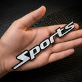 Sports 3D Metal Sticker 13cm x 1.9 cm - STICKER_SPORTS_BLK_WHITE