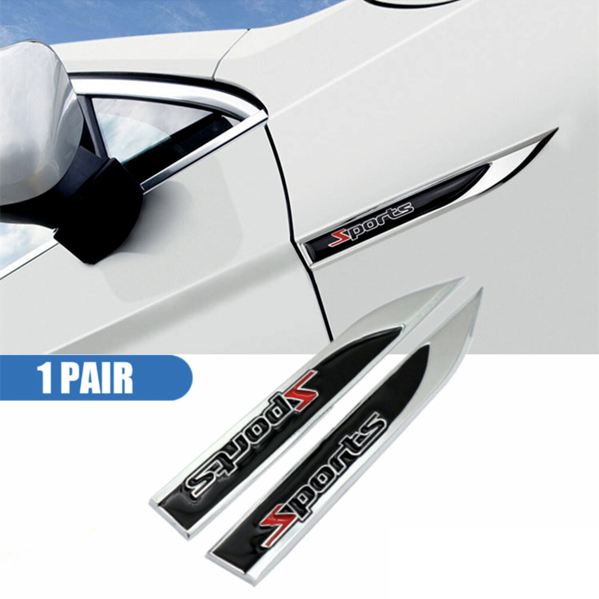 Sports 3D Metal Sticker Fender Style Car Emblem - STICKER_SPORTS_FENDER