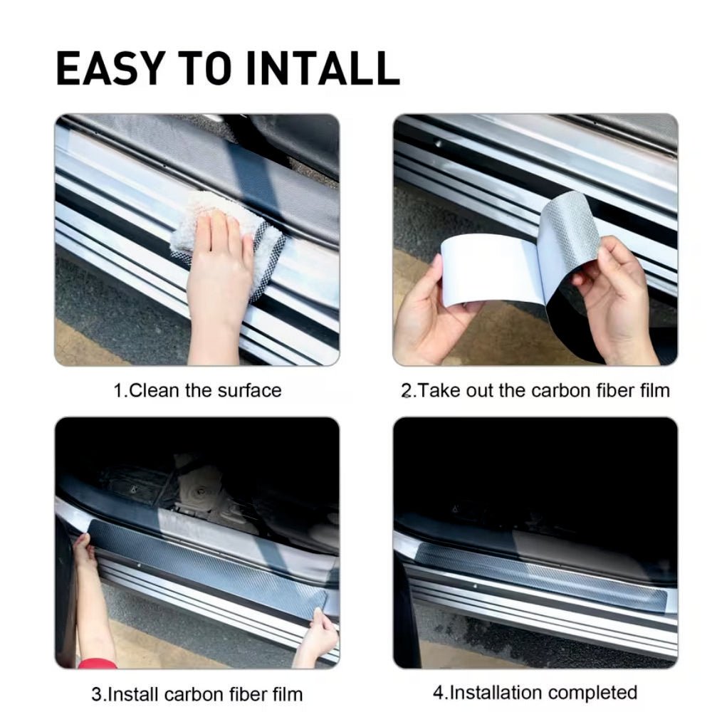 Sports Carbon Fiber Car Door Sill Guard - Set 4 -SPORTS_CF_SILL