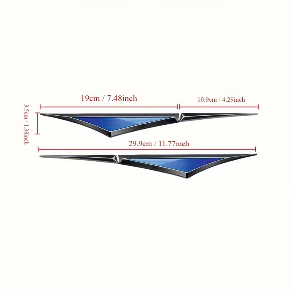 Stainless Steel Car Side Fender Stickers - Pack of 2 Sets -FENDER_ST_ST_2PAIR