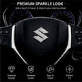 Suzuki 3D Crystal & Carbon Fiber Steering Wheel Logo (Black) - STICKER_SZK_BLACK