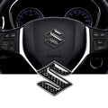 Suzuki 3D Crystal & Carbon Fiber Steering Wheel Logo (Black) - STICKER_SZK_BLACK