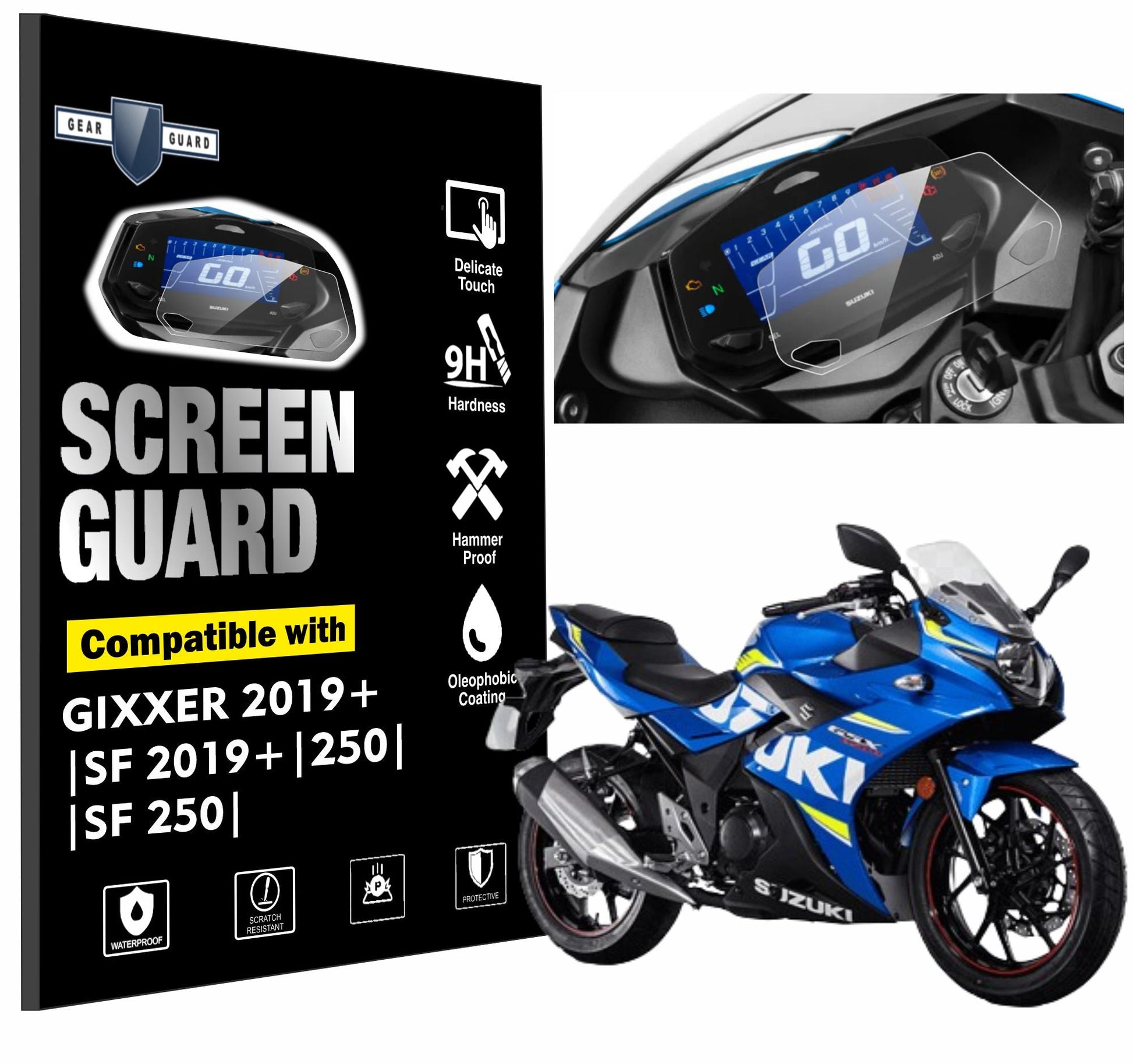 Suzuki Gixxer 2019+ | SF 2019+ | 250 | SF 250 Accessories Digital Cluster Touch Screen Guard - VSGIXXER