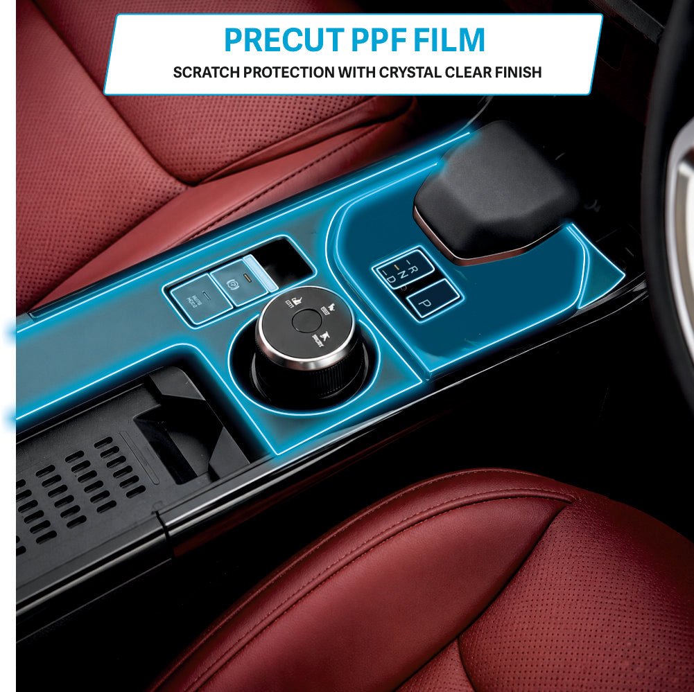 Tata Curvv EV AT Interior Gear Panel Precut PPF FILM -SP_CURVV_AT_GEAR_PPF