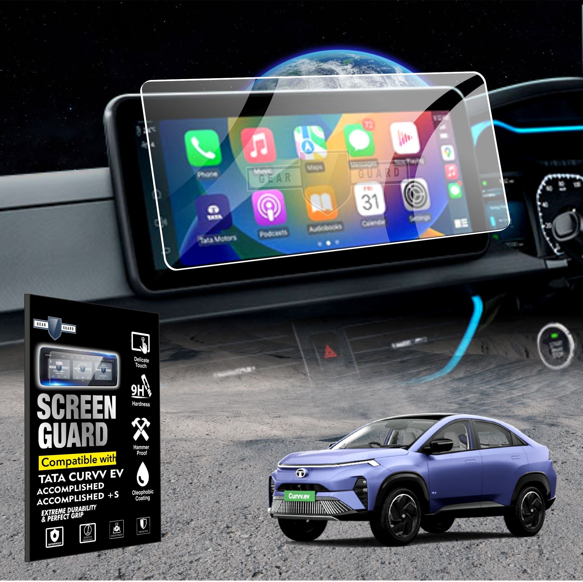 TATA Curvv EV Infotainment System Touch Screen Guard [2024 - 2025] - M10C_CURVV_EV