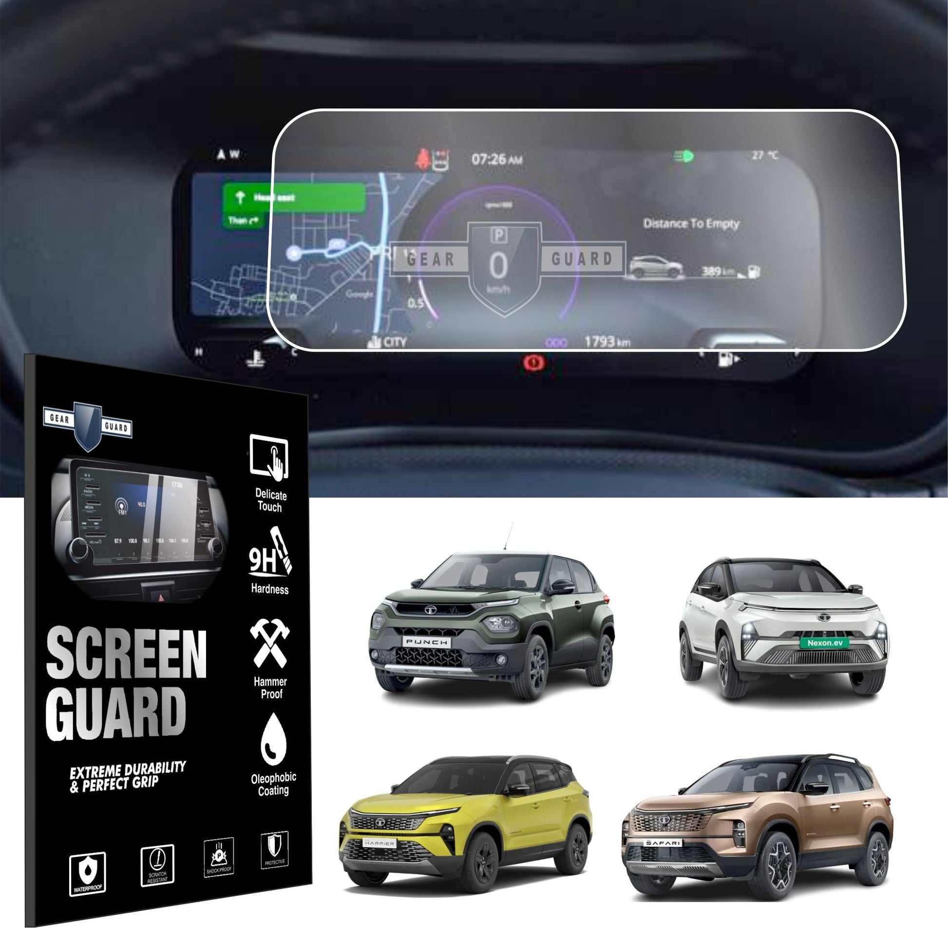 Tata Facelift Car Accessories Speedometer | Instrument Cluster Screen Guard -VS_TATA_SPEEDOMETER