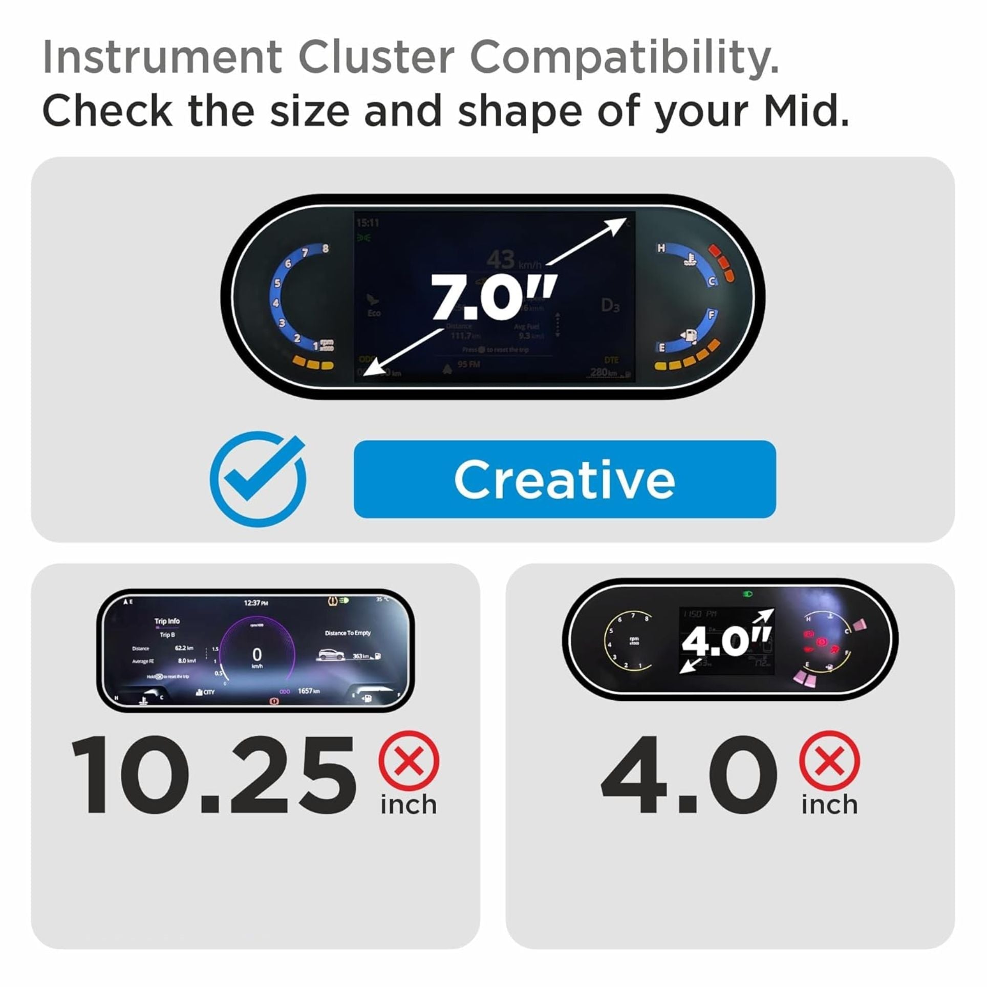 Tata Facelift Digital Speedometer MID Accessories Screen guard [2024 - 2025] - TATA_4-7MID_C